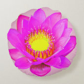 ピンクの蓮の花 ラウンドクッション (裏面)