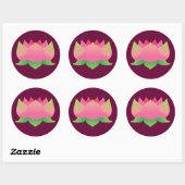 ピンクの蓮の花 ラウンドシール (シート)