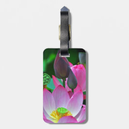 ピンクの蓮の花 ラゲッジタグ