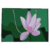 ピンクの蓮の花 ラージペーパーバッグ (裏面)