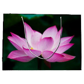 ピンクの蓮の花 ラージペーパーバッグ (裏面)