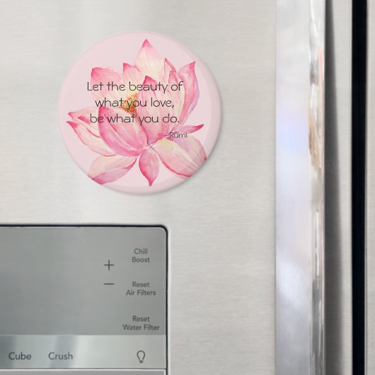 ピンクの蓮の花 ルミ・ビューティーの引用 マグネット (インサイチュ (冷蔵庫))