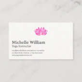 ピンクの蓮の花 | 水彩イラストレーション 名刺 (裏面)