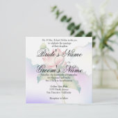 ピンクの蓮の花 水彩 招待状 (スタンド正面)