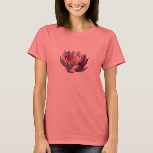 ピンクの蓮の花 Tシャツ (正面)