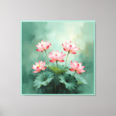 ピンクの蓮の芸術作品  キャンバスプリント (正面)