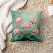 ピンクの蓮の芸術作品 クッション (ブランケット)