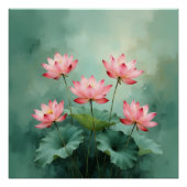 ピンクの蓮の芸術作品  ポスター (正面)