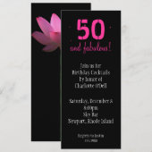 ピンクの蓮の誕生日 招待状 (正面/裏面)