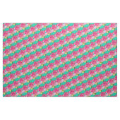 ピンクの蓮花(ターコイズ水彩) ファブリック (ヤード)