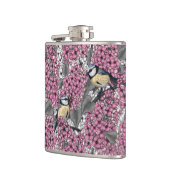 ピンクの薄紫園の鳥 フラスク (左)