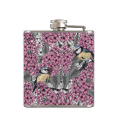 ピンクの薄紫園の鳥 フラスク (裏面)