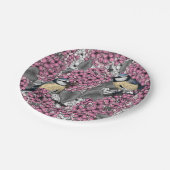 ピンクの薄紫園の鳥 ペーパープレート (アングル)