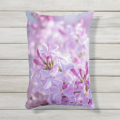 ピンクの薄紫花 アウトドアクッション (正面(縦))