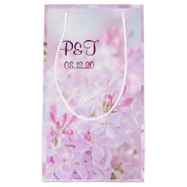 ピンクの薄紫花 スモールペーパーバッグ