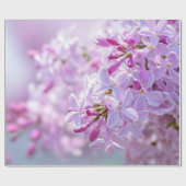 ピンクの薄紫花 ラッピングペーパー (フラット)