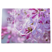 ピンクの薄紫花 ラージペーパーバッグ (正面)