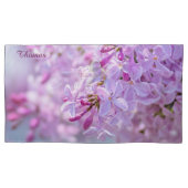 ピンクの薄紫花 枕カバー (正面左)