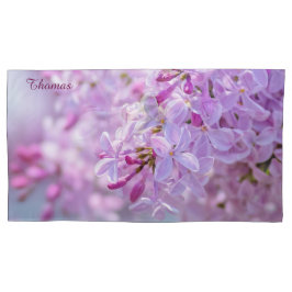 ピンクの薄紫花 枕カバー