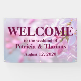 ピンクの薄紫花 横断幕