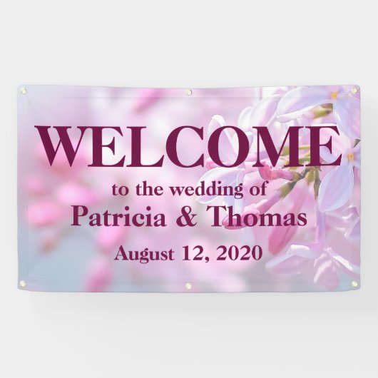 ピンクの薄紫花 横断幕 (横)