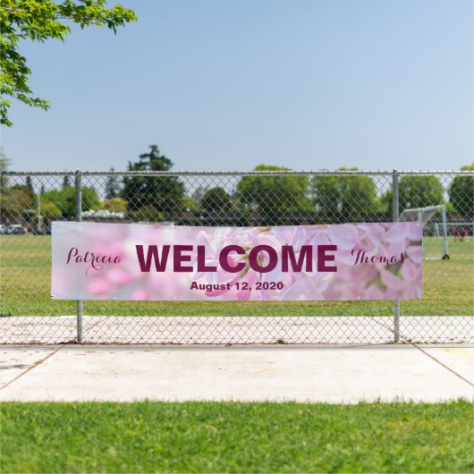 ピンクの薄紫花 横断幕 (インサイチュ)