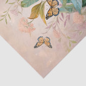 ピンクの薄葉紙に描かれたモナークメドウとトウワタ 薄葉紙 (詳細)