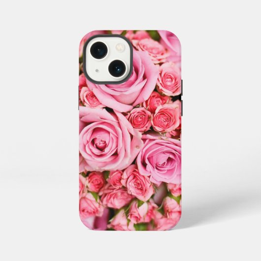 ピンクの薔薇の花束 iPhoneケース (裏面)