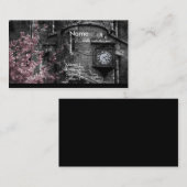 ピンクの薮またはグランジな名刺が付いている建物 名刺 (正面/裏面)