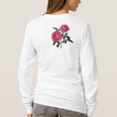 ピンクの藤色のバラの長袖のTシャツ Tシャツ (裏面)