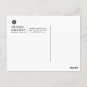 ピンクの蘭とミニマルなLuxeフローラのロゴ ポストカード (裏面)