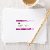 ピンクの蘭とミニマルなLuxeフローラのロゴ ラベル (インサイチュ)