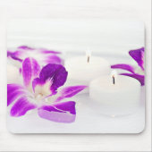 ピンクの蘭とロウソク マウスパッド (正面)