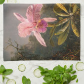 ピンクの蘭と3つのハミングバードのキッチンタオル キッチンタオル (折り畳み)