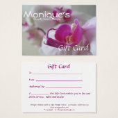 ピンクの蘭のサロンスパギフト証明書 (正面&裏面)