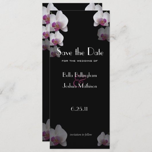 ピンクの蘭のセーブ・ザ・デート案内 セーブザデート (正面/裏面)