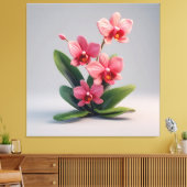 ピンクの蘭のフラワーアレンジメント キャンバスプリント (インサイチュ (リビング))