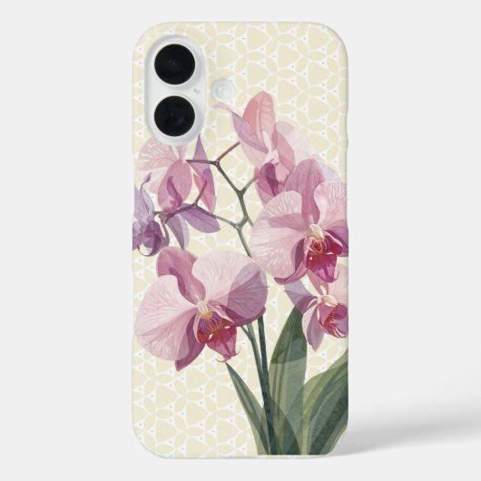 ピンクの蘭のボタニカル Case-Mate iPhoneケース (裏面)