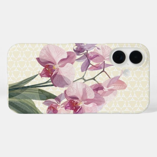 ピンクの蘭のボタニカル Case-Mate iPhoneケース (裏面 (横))