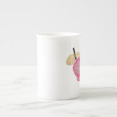 ピンクの蘭のマグ ボーンチャイナマグカップ (正面)