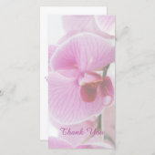 ピンクの蘭の悔やみや弔慰/記念のサンキューカード サンキューカード (正面/裏面)