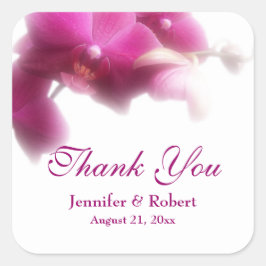 ピンクの蘭の感謝 スクエアシール