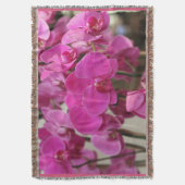ピンクの蘭の投球毛布 スローブランケット (正面縦)
