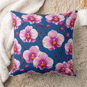 ピンクの蘭の模様 クッション (ブランケット)