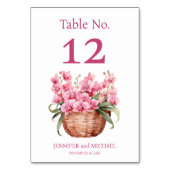 ピンクの蘭の水の結婚色のテーブル番号 テーブルナンバー (裏面)