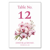 ピンクの蘭の水の結婚色のテーブル番号 テーブルナンバー (裏面)