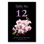 ピンクの蘭の水の色の黒結婚のテーブル番号 テーブルナンバー (裏面)