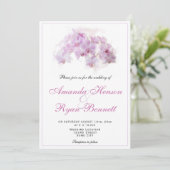 ピンクの蘭の水彩花のウェディング 招待状 (スタンド正面)