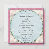 ピンクの蘭の汚れのガラス効果の第15誕生日 招待状 (裏面)