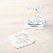 ピンクの蘭の結婚式の日付を保存 ペーパーコースター (インサイチュ)